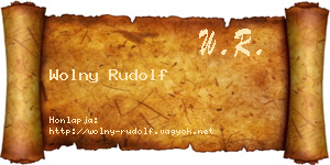 Wolny Rudolf névjegykártya